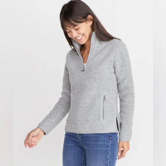 Marine Layer Lady Sherpa Corbet in Heather Grey Size Large Retail $148 - Picture 2 of 13